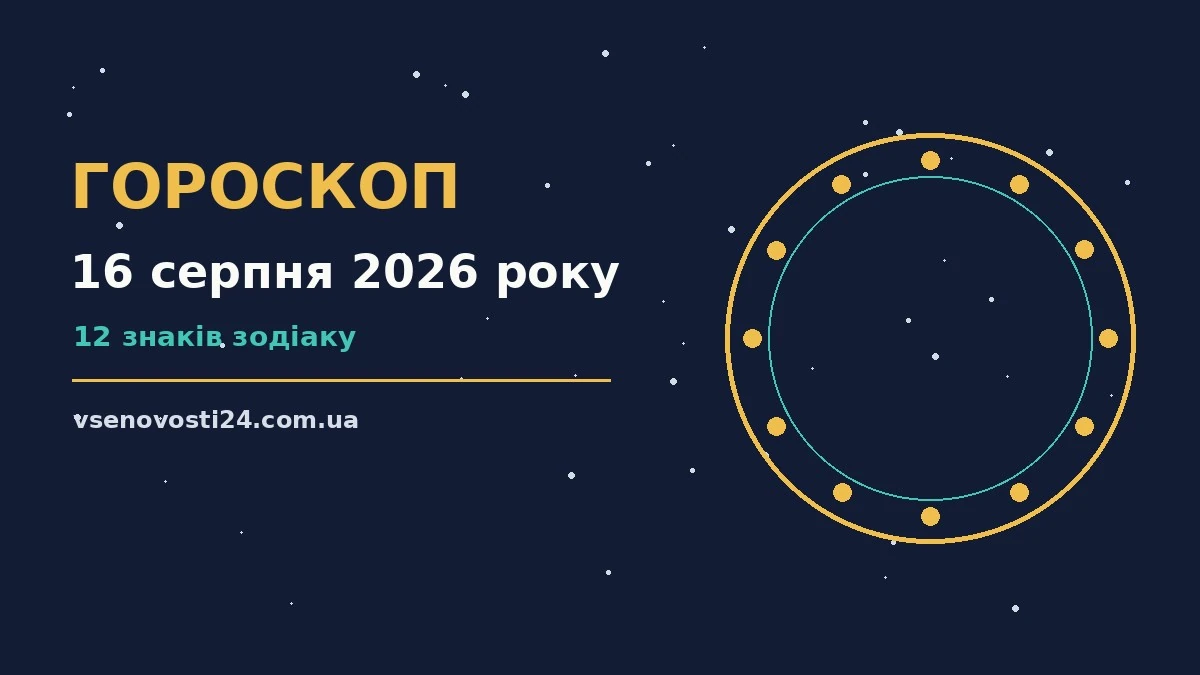 Зодіакальний фон для гороскопу на 16 серпня 2026 року