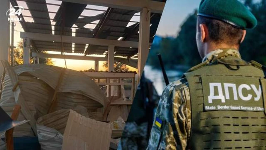 Пошкоджені будівлі та конструкції пункту пропуску «Табаки» після удару, фото ДПСУ.