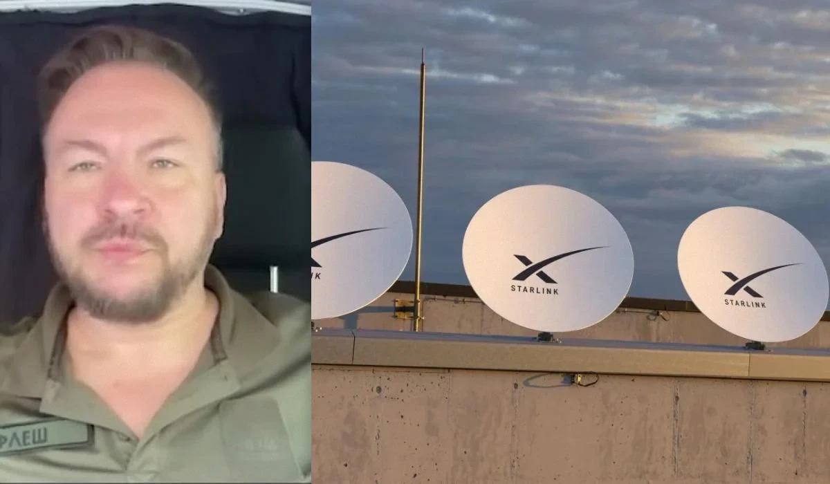 Українські військові з терміналом Starlink на позиціях